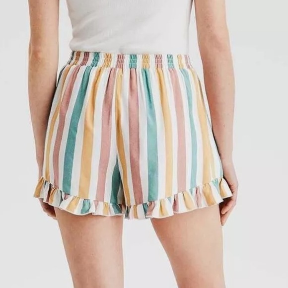 American Eagle Outfitters Striped Ruffle Shorts - Picture 2 of 11